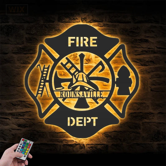 Firefighter LED Metal Sign - Wix Decor