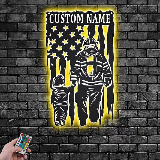 Firefighter LED Metal Sign - Wix Decor
