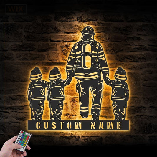 Firefighter LED Metal Sign - Wix Decor