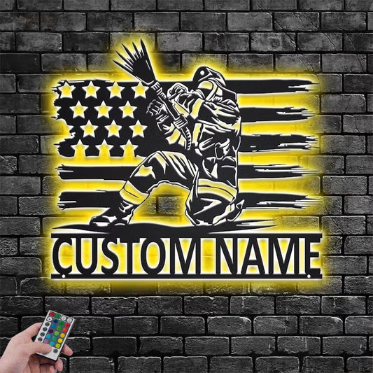 Firefighter LED Metal Sign - Wix Decor