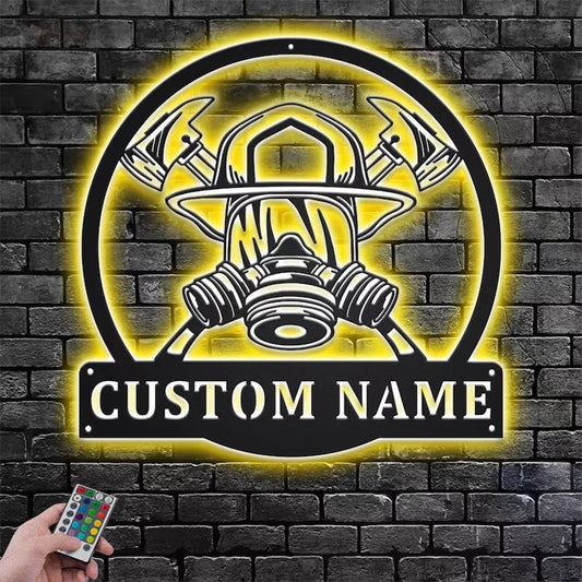 Firefighter LED Metal Sign - Wix Decor