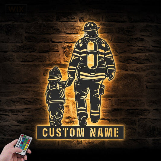 Firefighter LED Metal Sign - Wix Decor