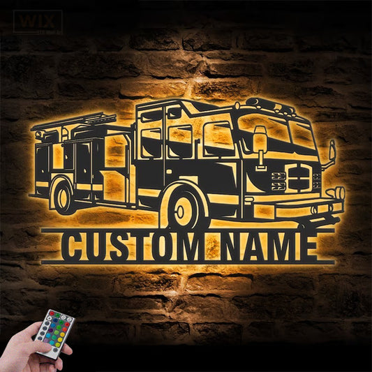 Firefighter LED Metal Sign - Wix Decor