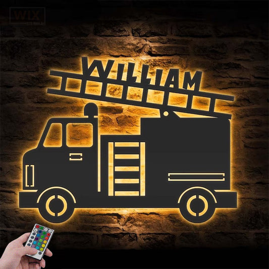 Firefighter LED Metal Sign - Wix Decor