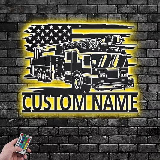 Firefighter LED Metal Sign - Wix Decor