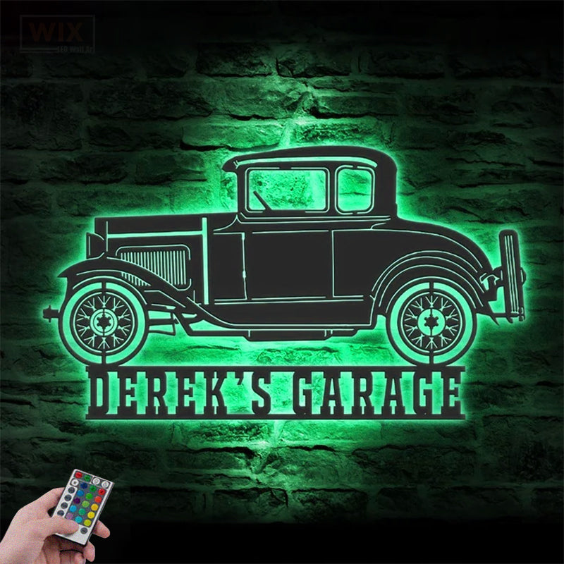 Garage LED Metal Sign 