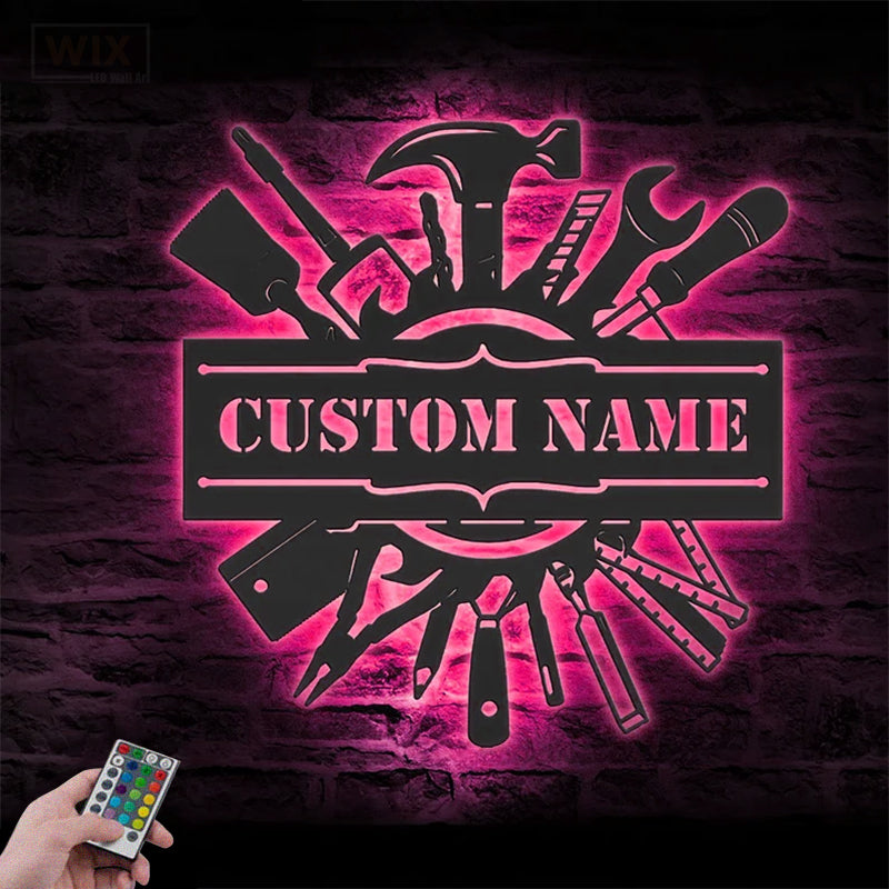 Garage LED Metal Sign - Wix Decor