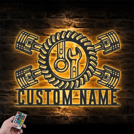 Garage LED Metal Sign 
