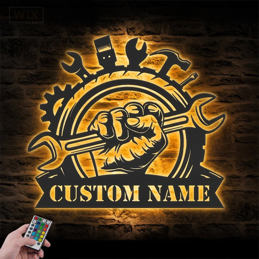 Garage LED Metal Sign - Wix Decor