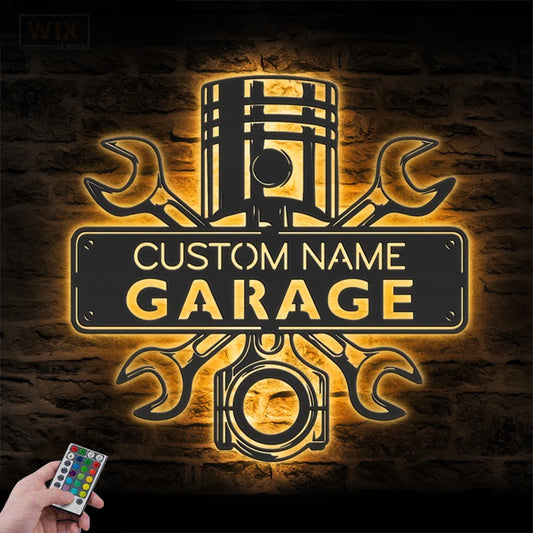 Garage LED Metal Sign - Wix Decor