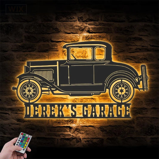 Garage LED Metal Sign - Wix Decor