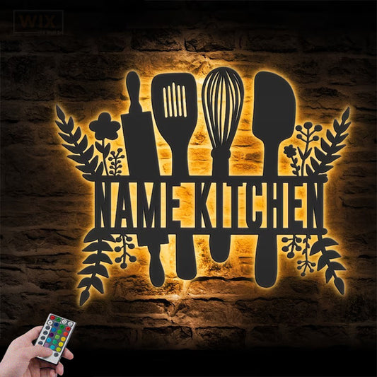 Kitchen LED Metal Sign - Wix Decor