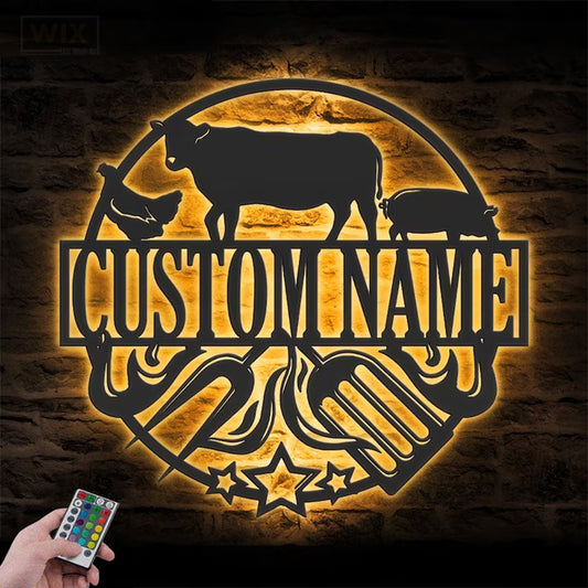 Kitchen LED Metal Sign