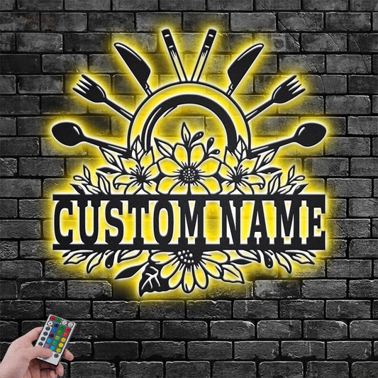 Kitchen LED Metal Sign