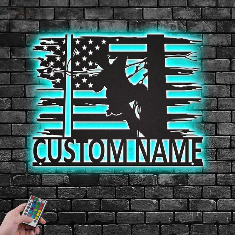 Lineman LED Metal Sign - Wix Decor