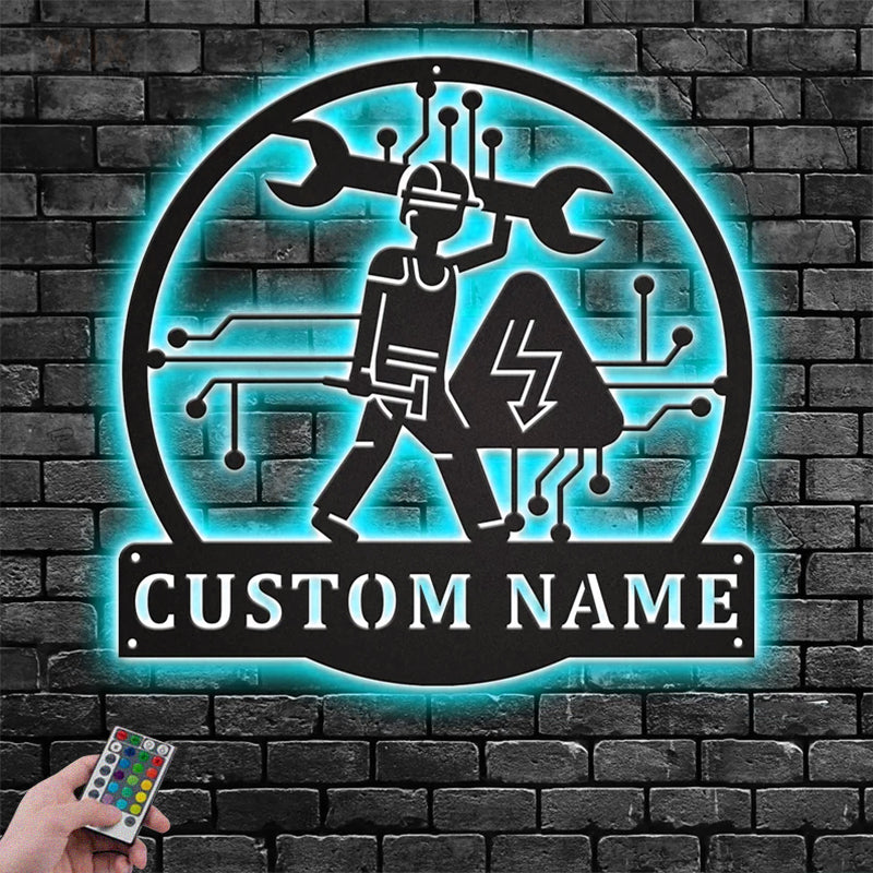 Lineman LED Metal Sign - Wix Decor