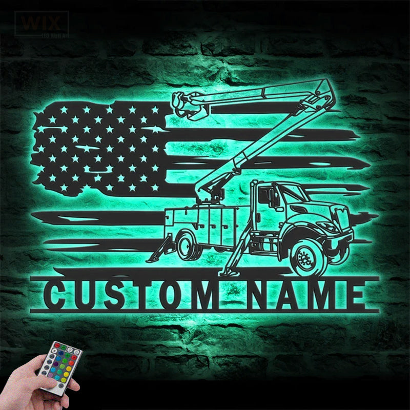Lineman LED Metal Sign - Wix Decor