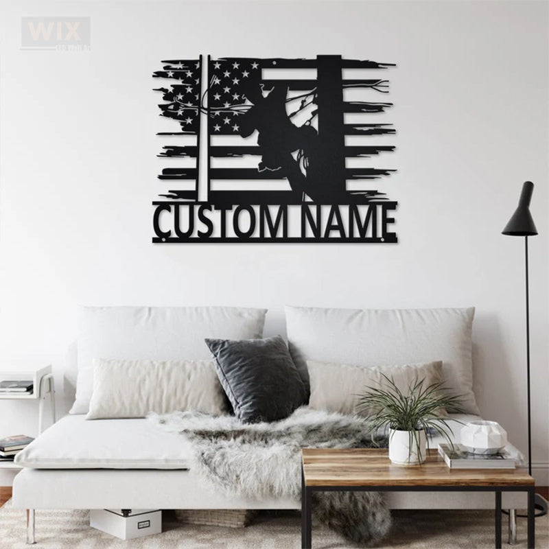 Lineman LED Metal Sign - Wix Decor