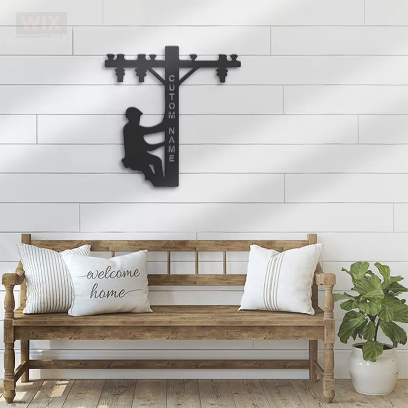 Lineman LED Metal Sign - Wix Decor