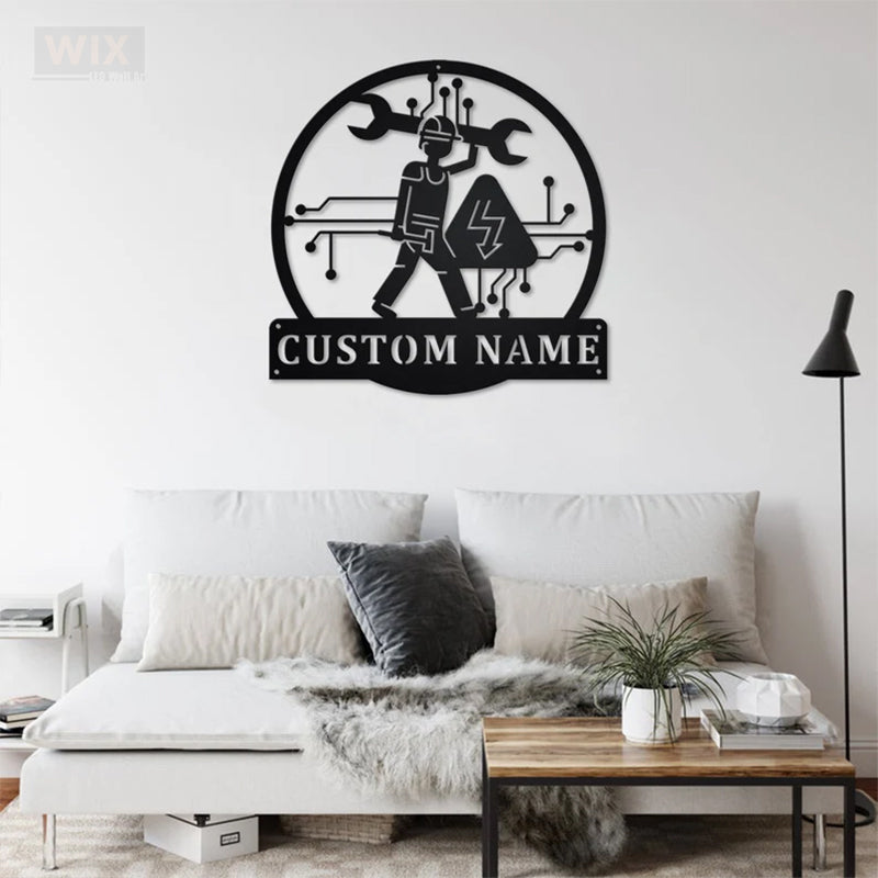 Lineman LED Metal Sign - Wix Decor