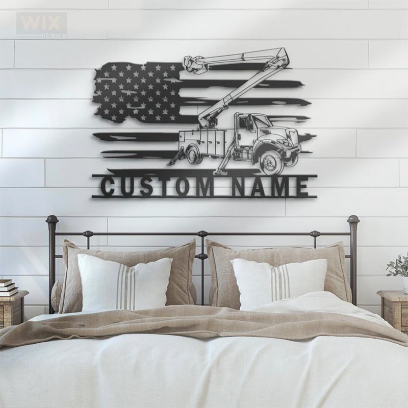 Lineman LED Metal Sign - Wix Decor