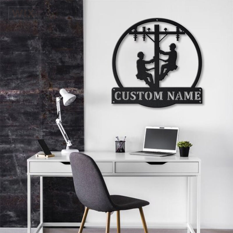 Lineman LED Metal Sign - Wix Decor
