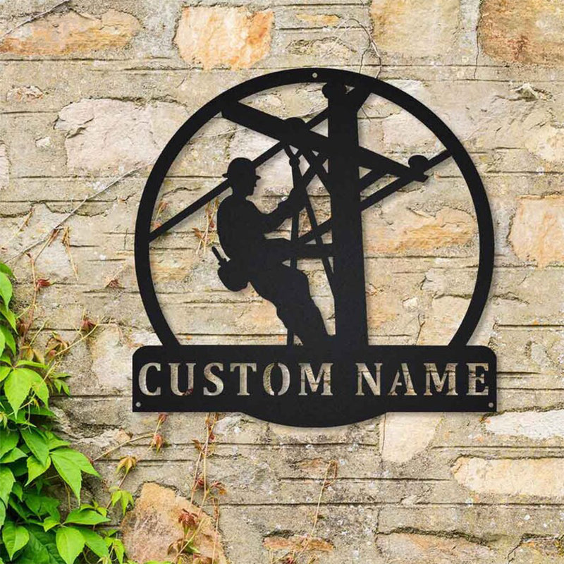 Lineman LED Metal Sign - Wix Decor