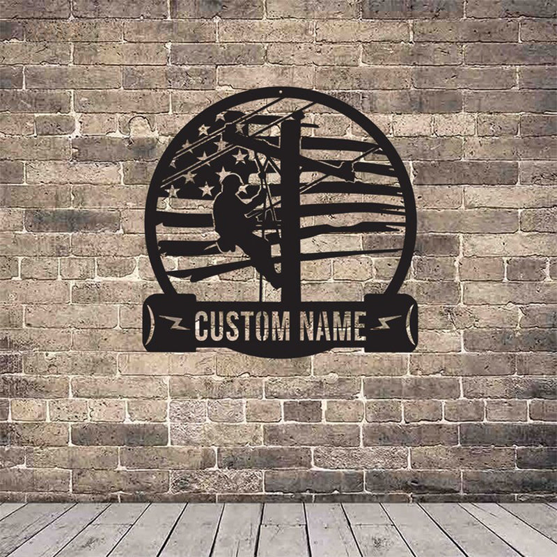 Lineman LED Metal Sign - Wix Decor
