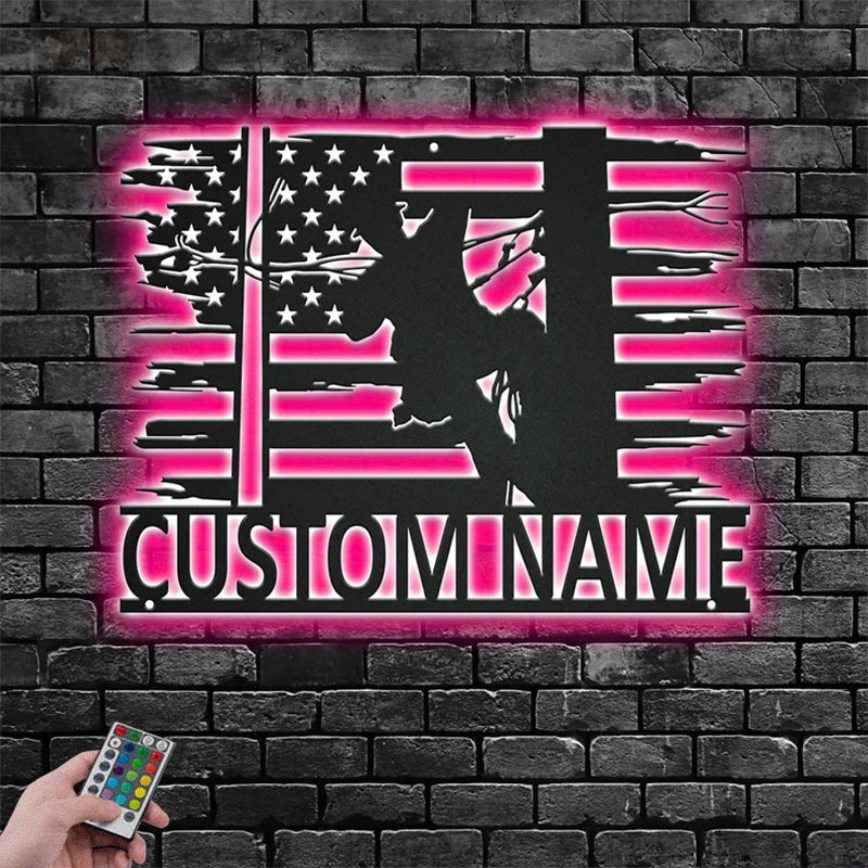 Lineman LED Metal Sign - Wix Decor