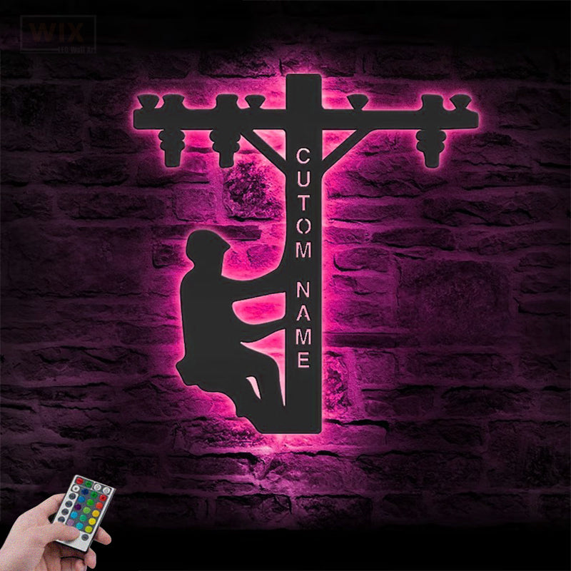Lineman LED Metal Sign - Wix Decor