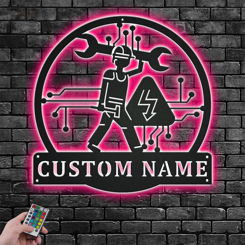Lineman LED Metal Sign - Wix Decor