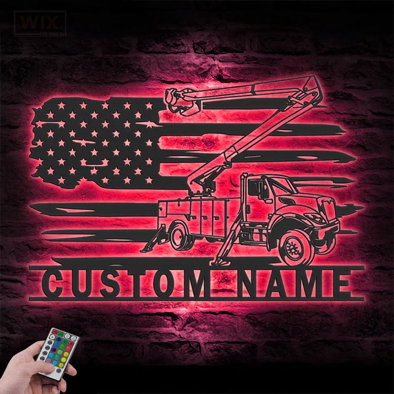 Lineman LED Metal Sign - Wix Decor