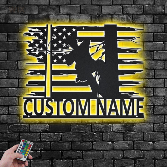 Lineman LED Metal Sign - Wix Decor
