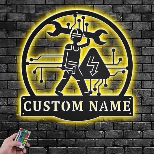 Lineman LED Metal Sign - Wix Decor