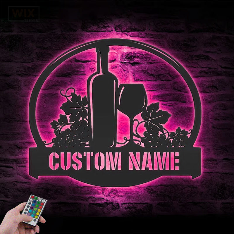 Wine LED Metal Sign - Wix Decor