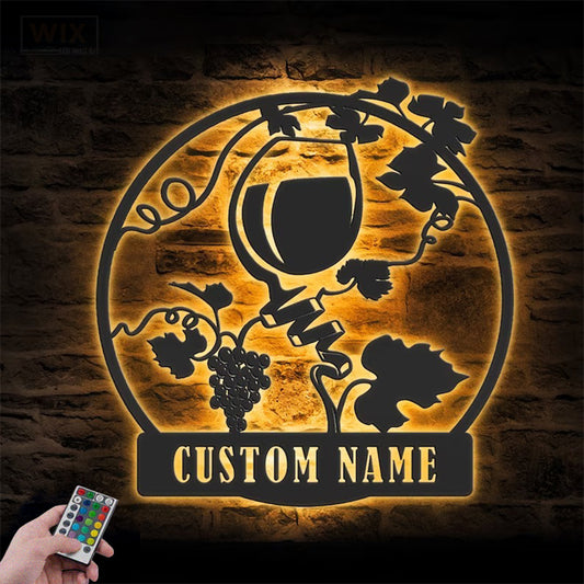 Wine LED Metal Sign