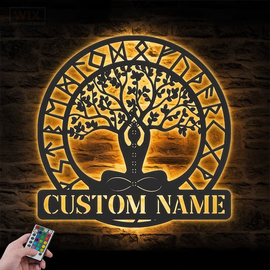 Yoga LED Metal Sign