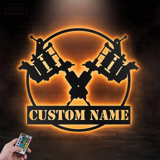 Tattoo Shop LED Metal Sign - Wix Decor