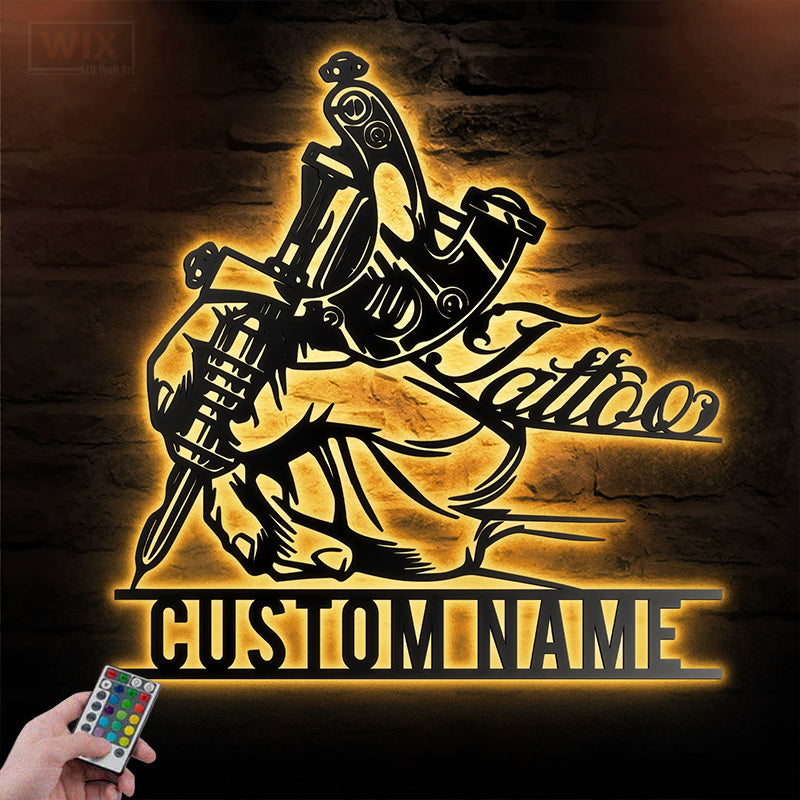 Tattoo Shop LED Metal Sign - Wix Decor