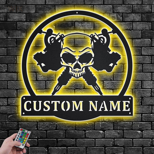 Tattoo Shop LED Metal Sign - Wix Decor