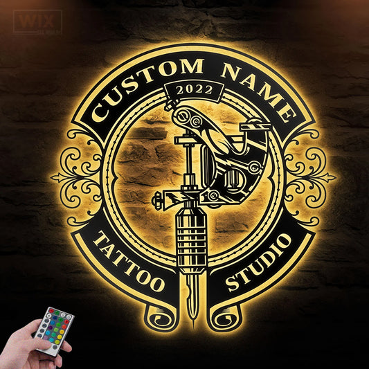 Tattoo Shop LED Metal Sign - Wix Decor