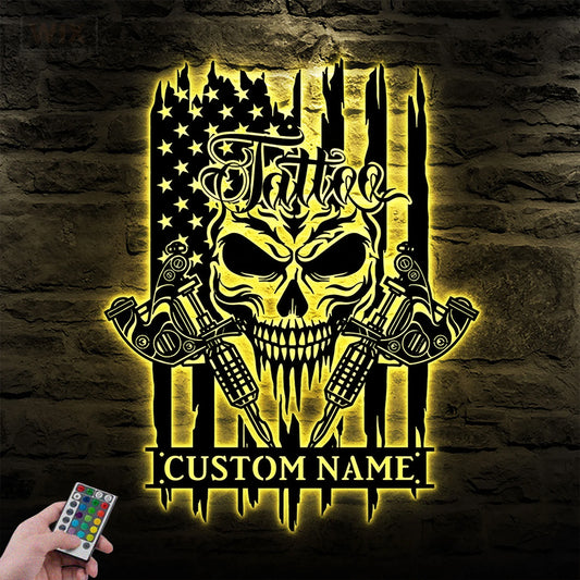 Tattoo Shop LED Metal Sign - Wix Decor