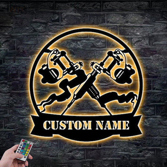Tattoo Shop LED Metal Sign - Wix Decor