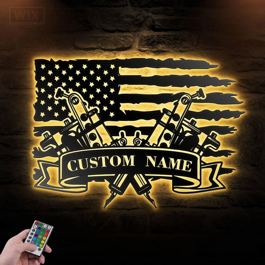 Tattoo Shop LED Metal Sign - Wix Decor