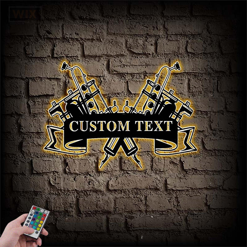 Tattoo Shop LED Metal Sign - Wix Decor