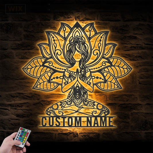Yoga LED Metal Sign - Wix Decor