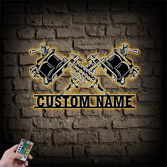 Tattoo Shop LED Metal Sign - Wix Decor