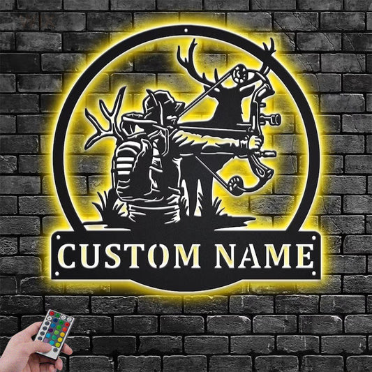 Deer Or Moose Hunting LED Metal Sign