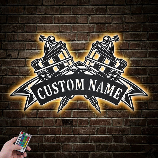 Tattoo Shop LED Metal Sign - Wix Decor