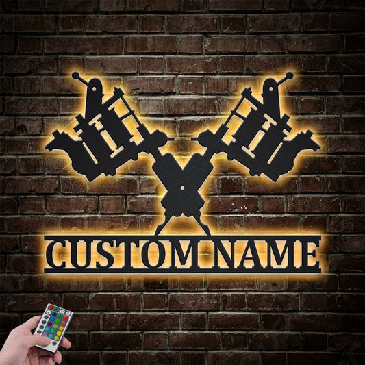 Tattoo Shop LED Metal Sign - Wix Decor